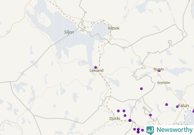 Karta över Leksands kommun