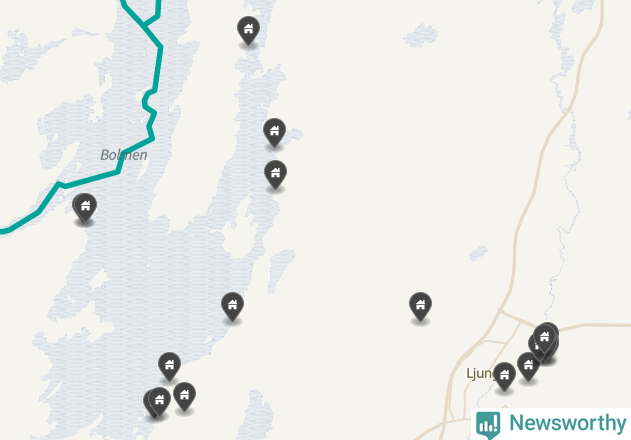 Karta över Ljungby kommun