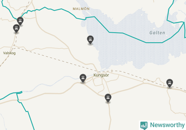 Karta över viltolyckor i Kungsörs kommun