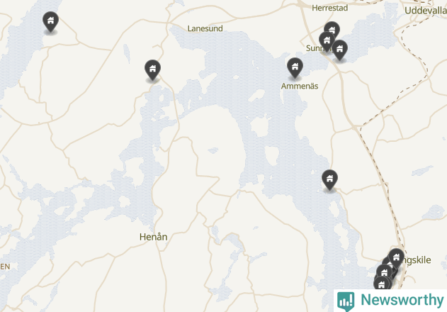 Karta över Uddevalla kommun