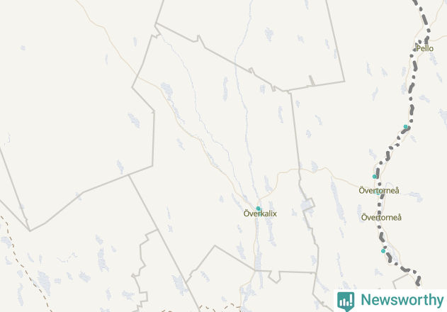 Karta över Överkalix kommun