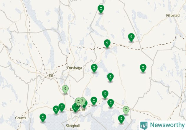 Karta över Karlstads kommun