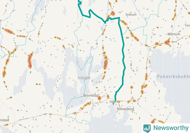 Karta över Bromölla kommun