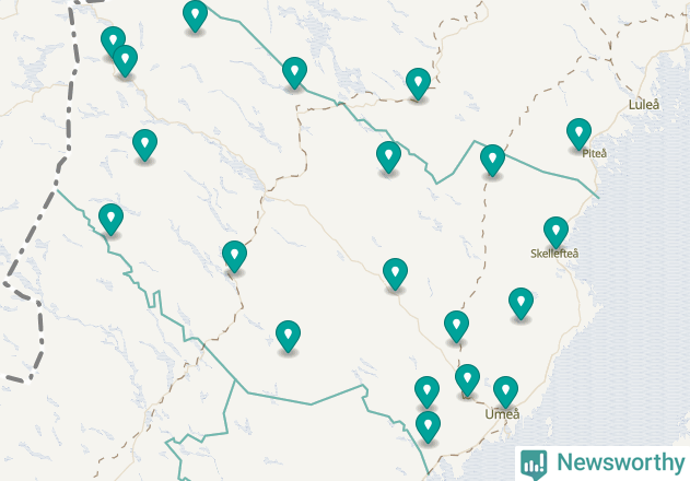 Karta över Norsjö kommun