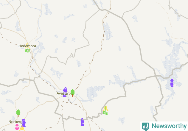 Karta över Avesta kommun