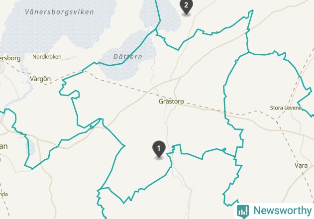 Karta över väderstationer i artikeln