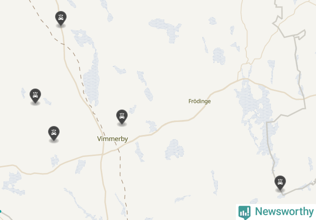 Karta över viltolyckor i Vimmerby kommun