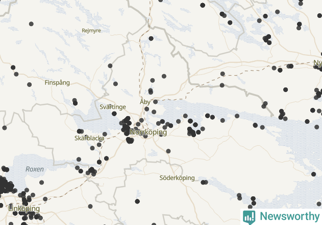 Karta över Norrköpings kommun