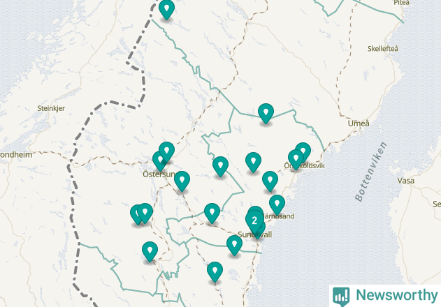 Karta över Ånge kommun