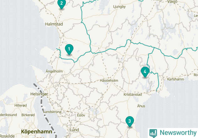 Karta över Åstorps kommun
