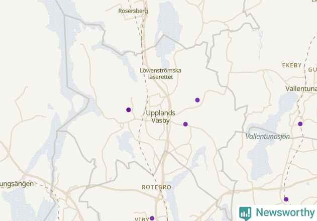Karta över Upplands Väsby kommun