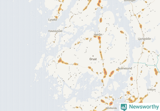 Karta över Orusts kommun