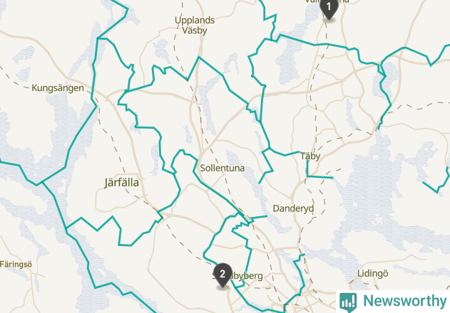 Karta över väderstationer i artikeln