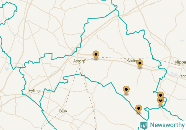 Karta över Åstorps kommun