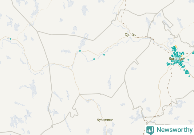 Karta över Gagnefs kommun