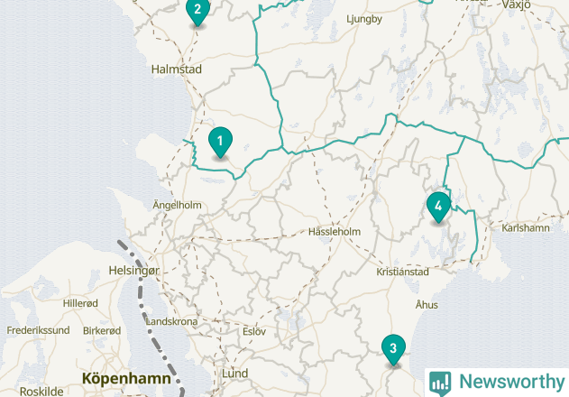 Karta över Helsingborgs kommun