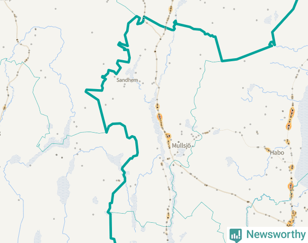 Karta över Mullsjö kommun