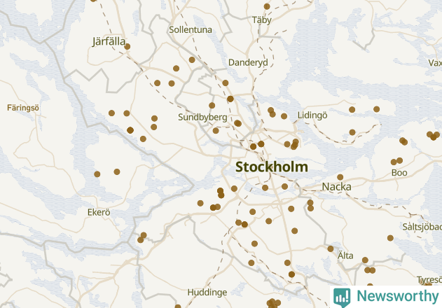 Karta över Stockholms kommun