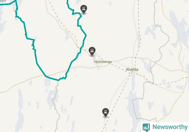 Karta över viltolyckor i Alvesta kommun