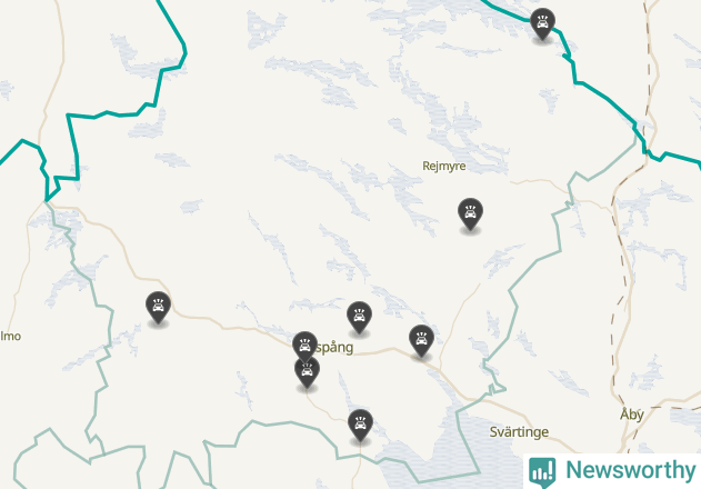 Karta över viltolyckor i Finspångs kommun