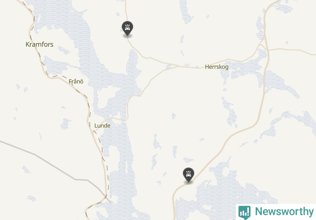 Karta över viltolyckor i Kramfors kommun