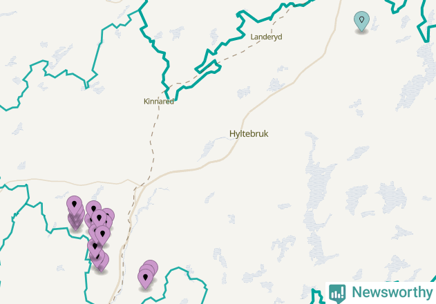 Karta över vindkraftverk i Hylte kommun
