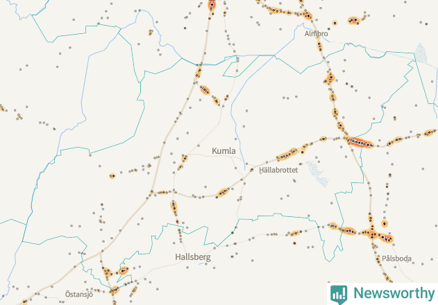 Karta över Kumla kommun