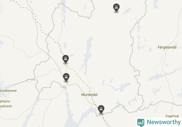 Karta över viltolyckor i Munkedals kommun