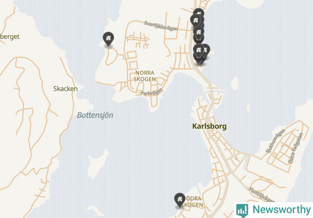 Karta över Karlsborgs kommun