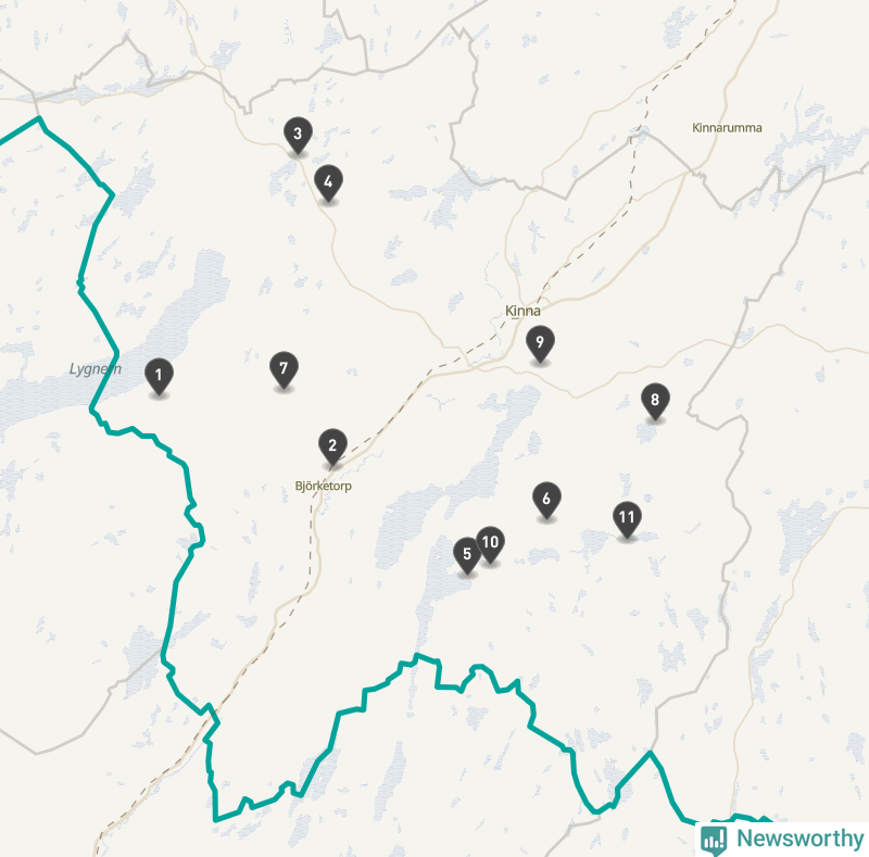 Karta över Marks kommun