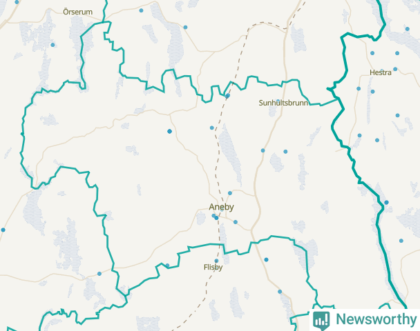Karta över Aneby kommun