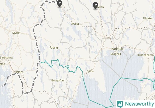 Karta över Åmåls kommun