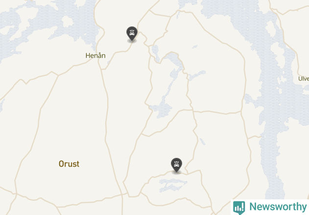 Karta över viltolyckor i Orusts kommun