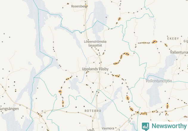 Karta över Upplands Väsby kommun