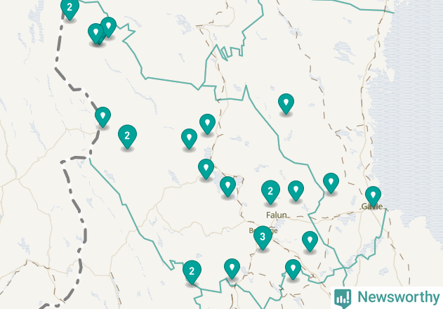 Karta över Borlänge kommun