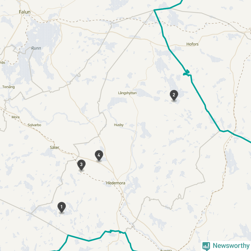 Karta över Hedemora kommun