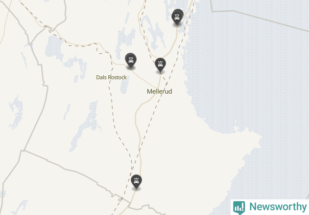 Karta över viltolyckor i Melleruds kommun