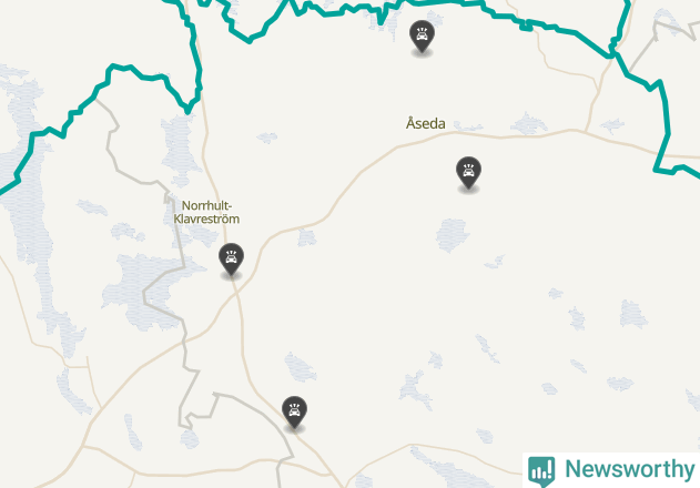 Karta över viltolyckor i Uppvidinge kommun