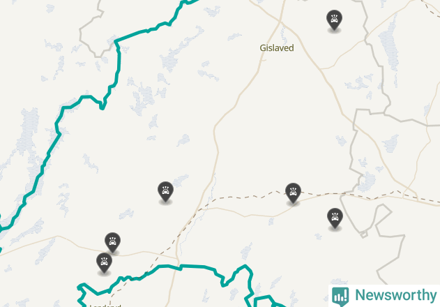 Karta över viltolyckor i Gislaveds kommun