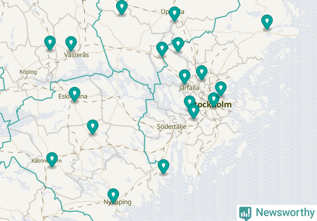 Karta över Ekerö kommun