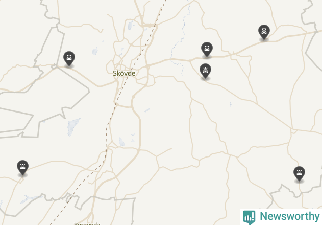 Karta över viltolyckor i Skövde kommun