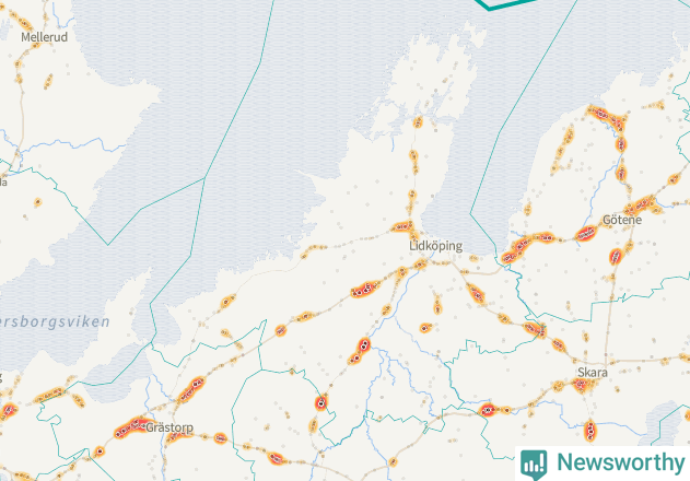 Karta över Lidköpings kommun