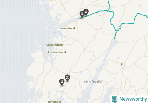 Karta över viltolyckor i Sotenäs kommun