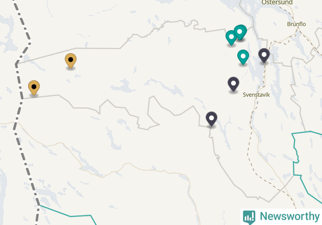 Karta över Bergs kommun