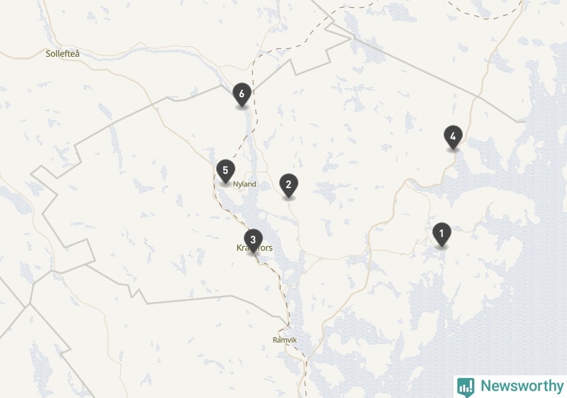 Karta över Kramfors kommun