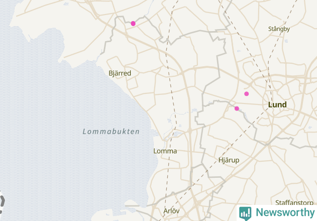 Karta över Lomma kommun