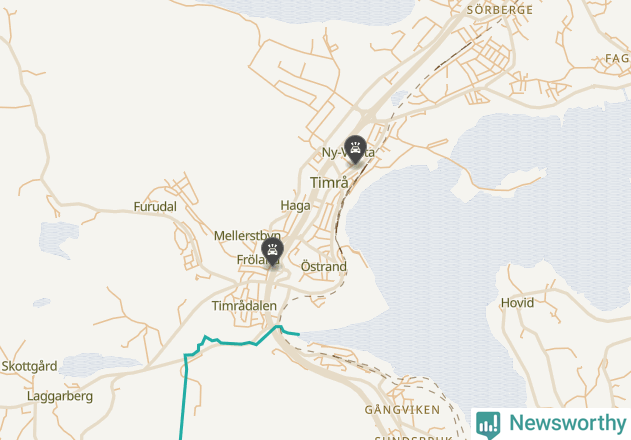 Karta över viltolyckor i Timrå kommun