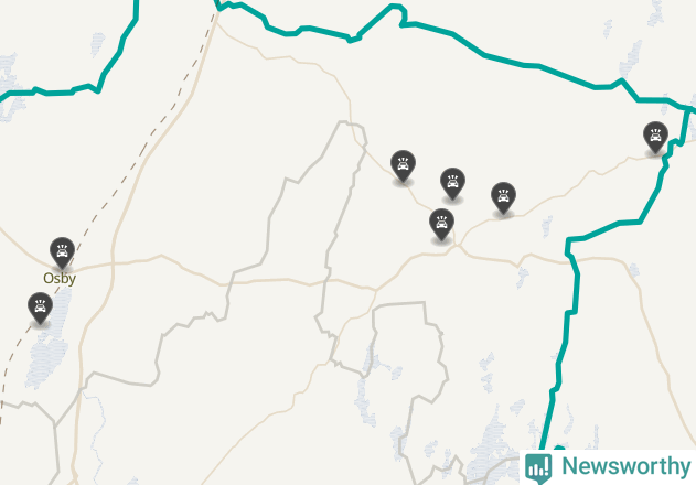 Karta över viltolyckor i Osby kommun