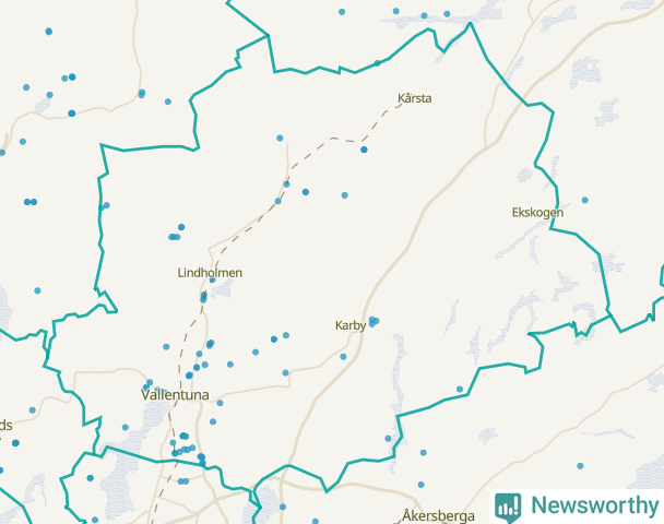 Karta över Vallentuna kommun