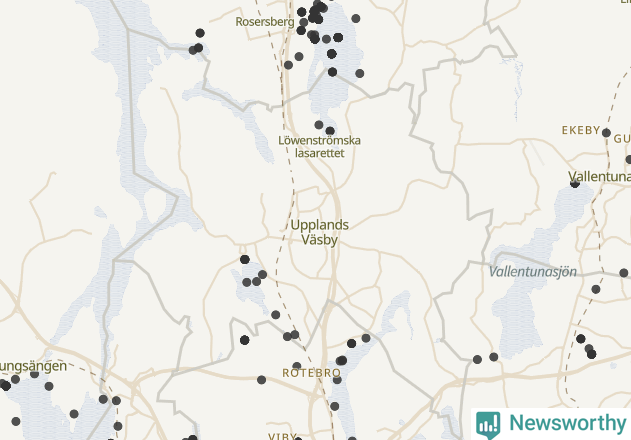 Karta över Upplands Väsby kommun